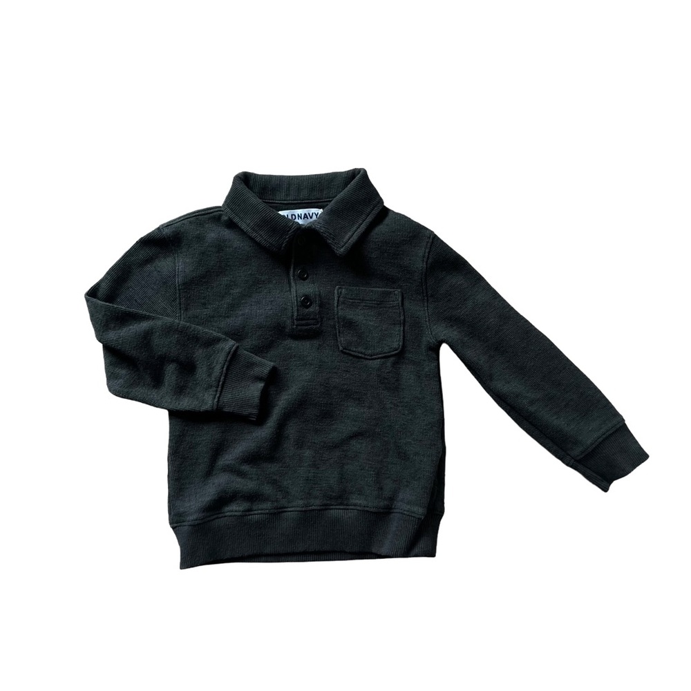 Old Navy Dark Grey Long-Sleeve Polo Top for Kids
